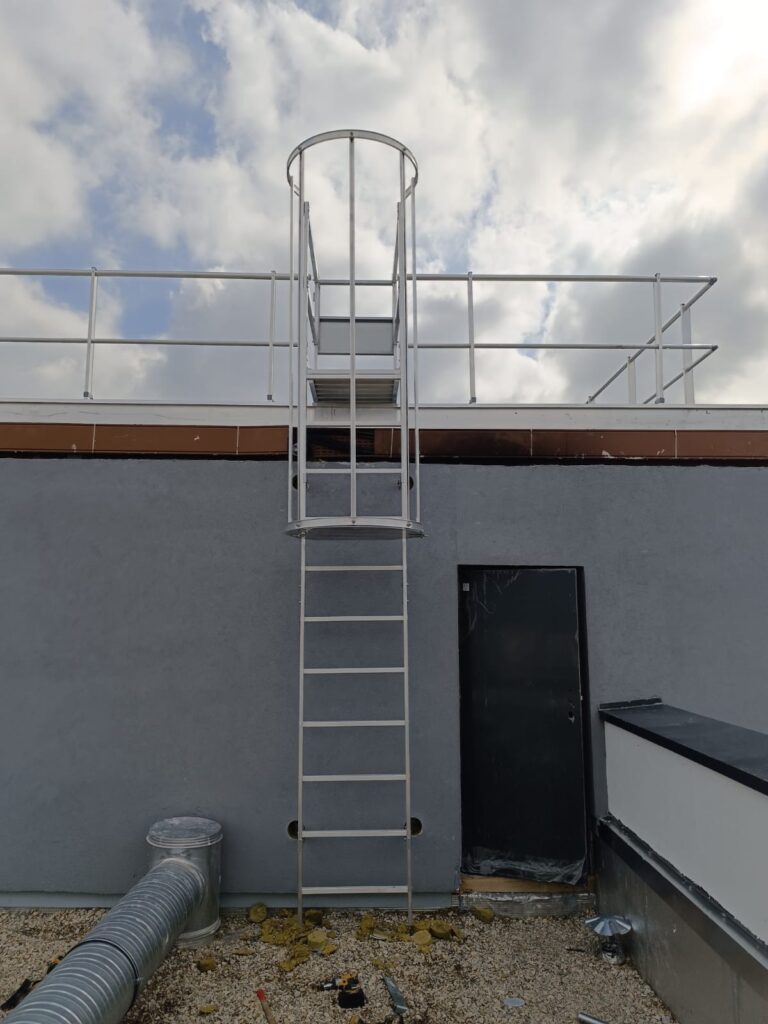 Northampton Warehouse Caged Ladder installation